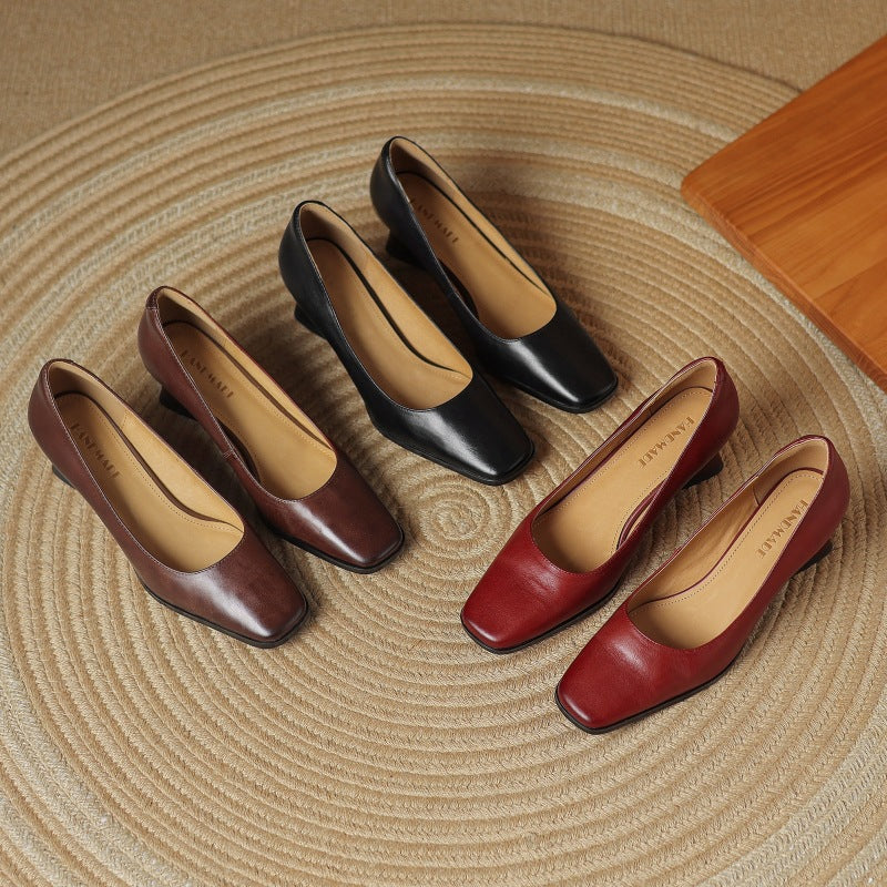 Sasha | Leather Square Pumps