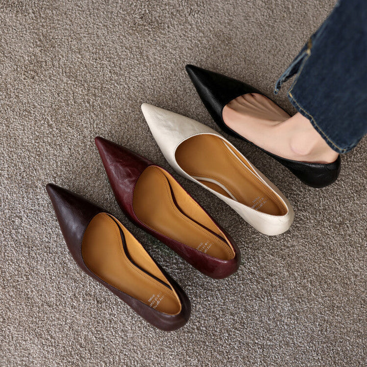 Araminta | Leather Low Pumps