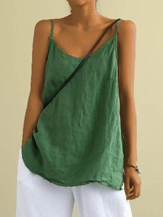 Claudette | Spaghetti Strap Linen Top