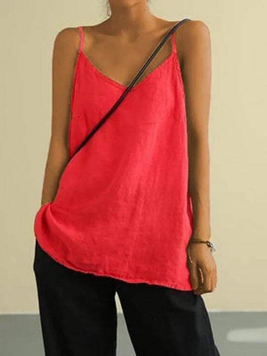 Claudette | Spaghetti Strap Linen Top