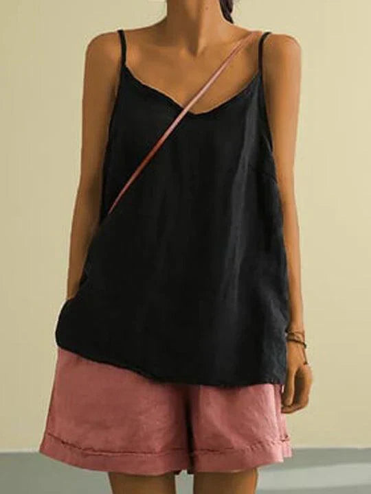 Claudette | Spaghetti Strap Linen Top