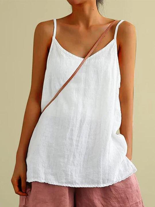 Claudette | Spaghetti Strap Linen Top