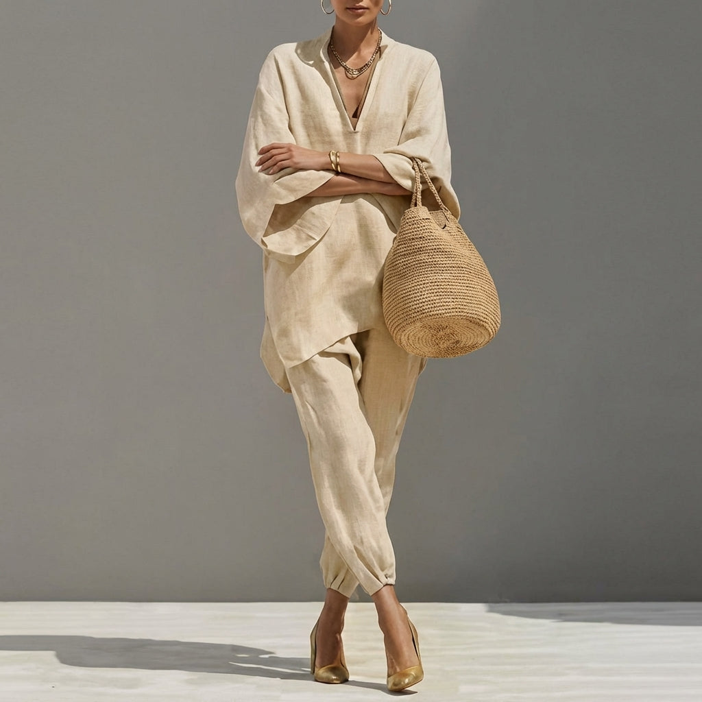 Rosalind | Casual Two-Piece Set with V-Neck for Women