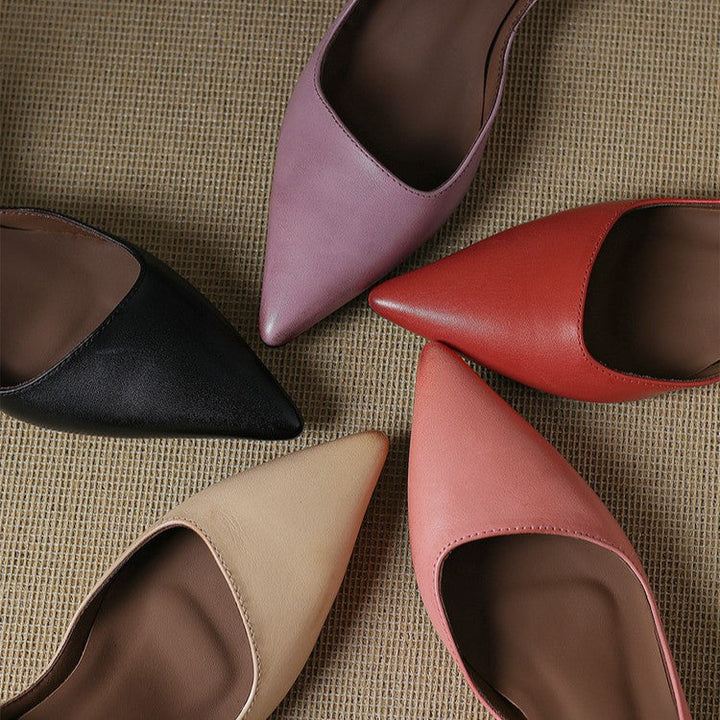 Oceane | Leather Kitten Heel Pumps