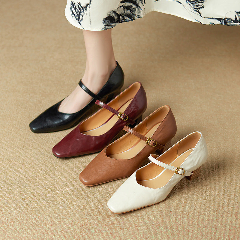 Apolline | Mary Jane Leather Pumps