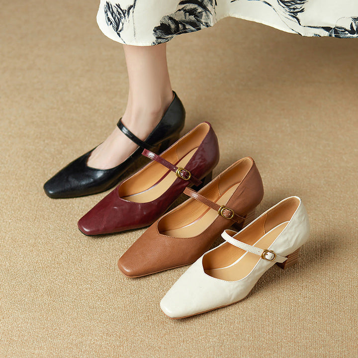 Apolline | Mary Jane Leather Pumps