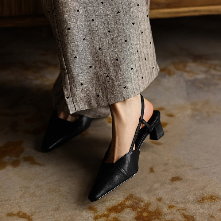 Felicity | Leather Slingback Heels