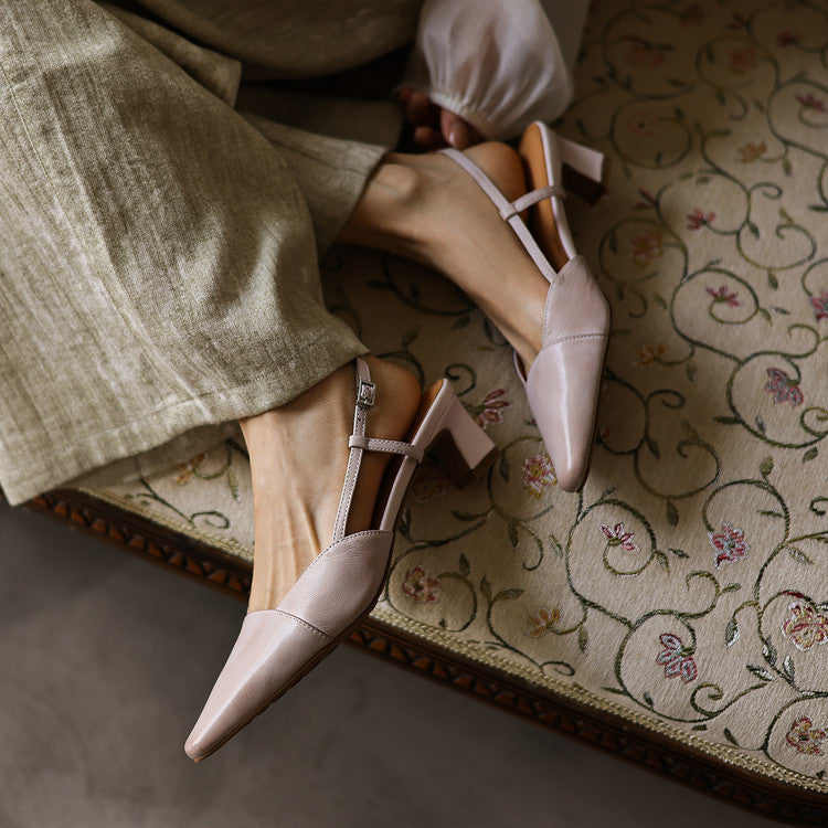 Felicity | Leather Slingback Heels