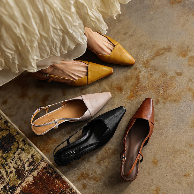 Felicity | Leather Slingback Heels