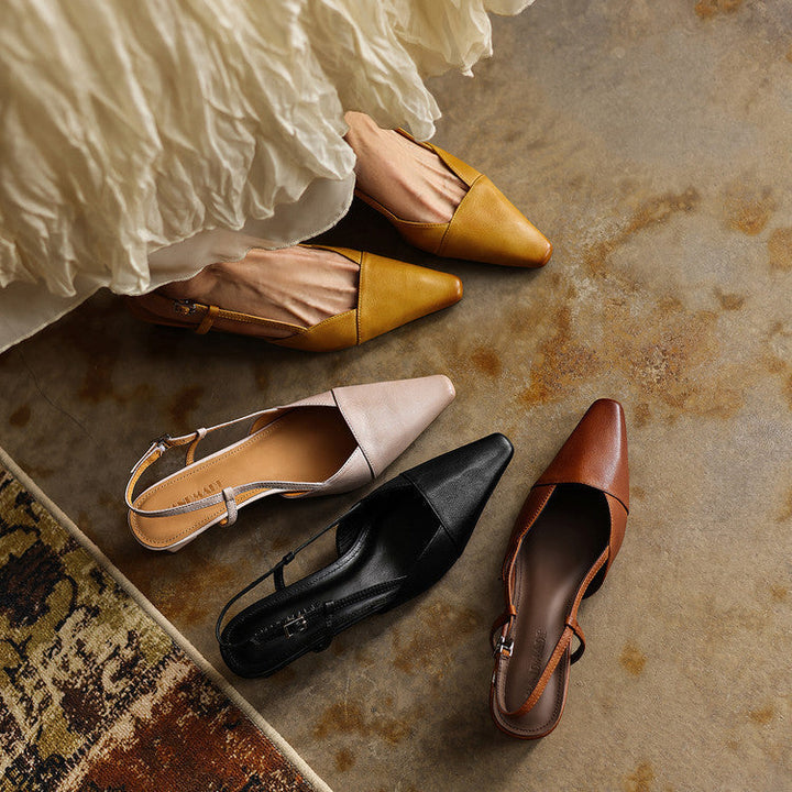 Felicity | Leather Slingback Heels