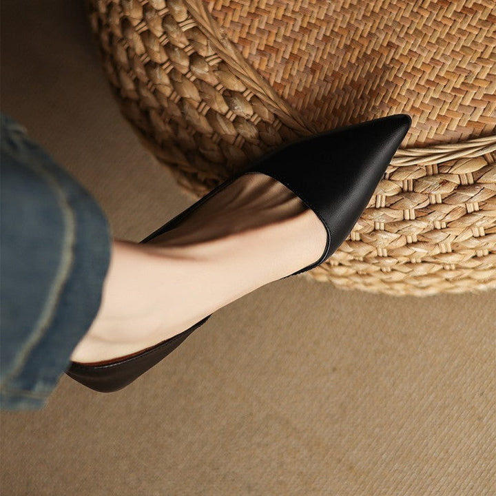 Oceane | Leather Kitten Heel Pumps