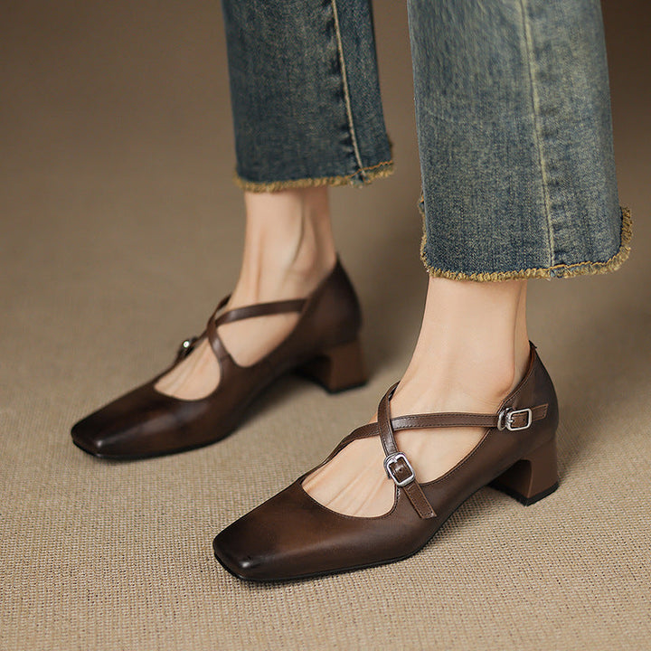 Giada | Leather Kitten Heels