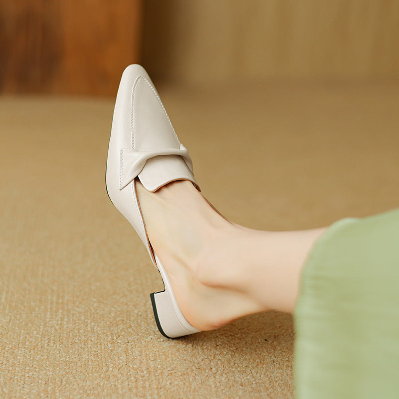 Isaure | Pointed Leather Mules