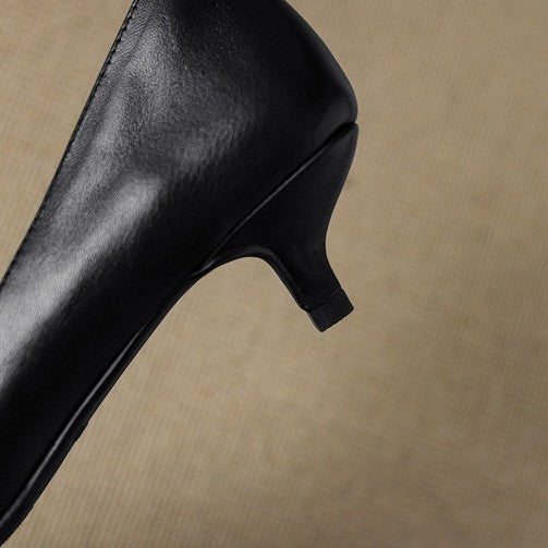Oceane | Leather Kitten Heel Pumps