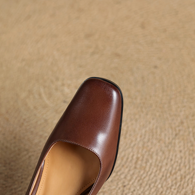 Joelle | Square Leather Pumps