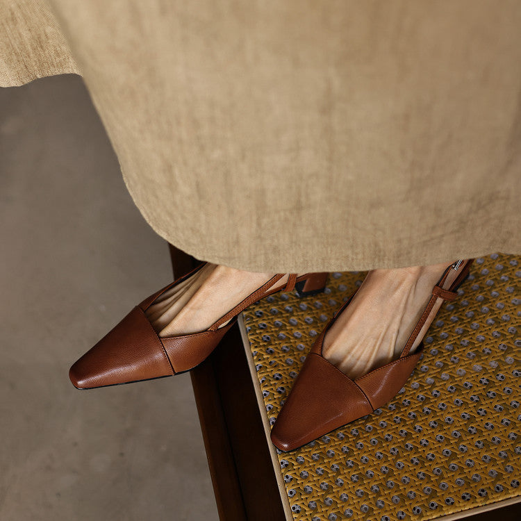 Felicity | Leather Slingback Heels
