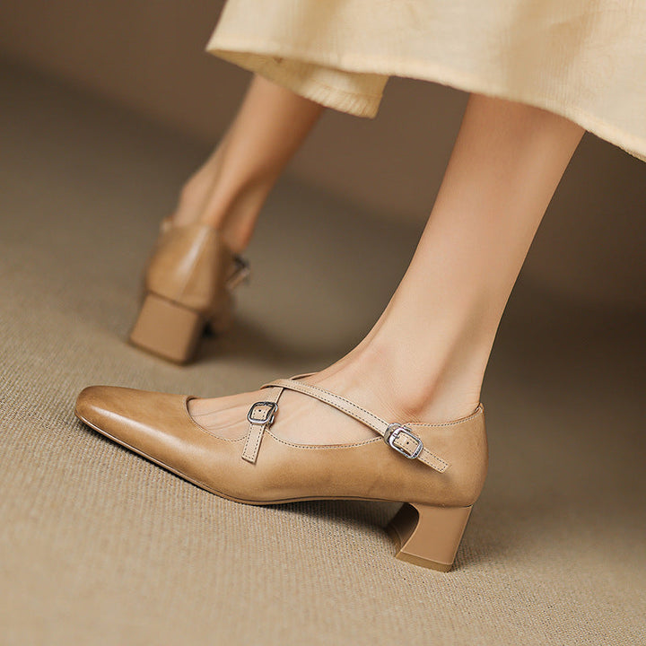 Giada | Leather Kitten Heels