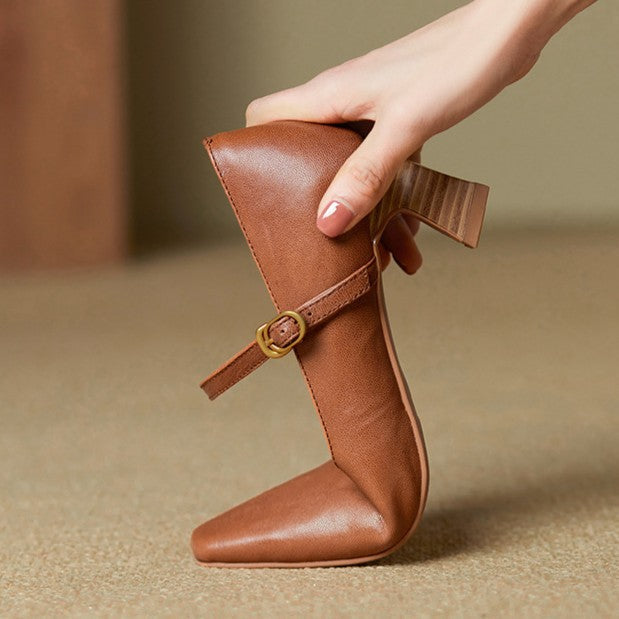 Apolline | Mary Jane Leather Pumps