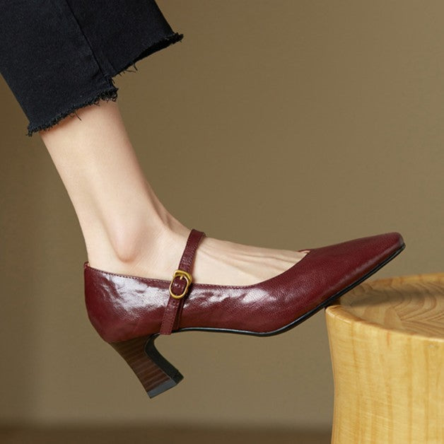 Apolline | Mary Jane Leather Pumps