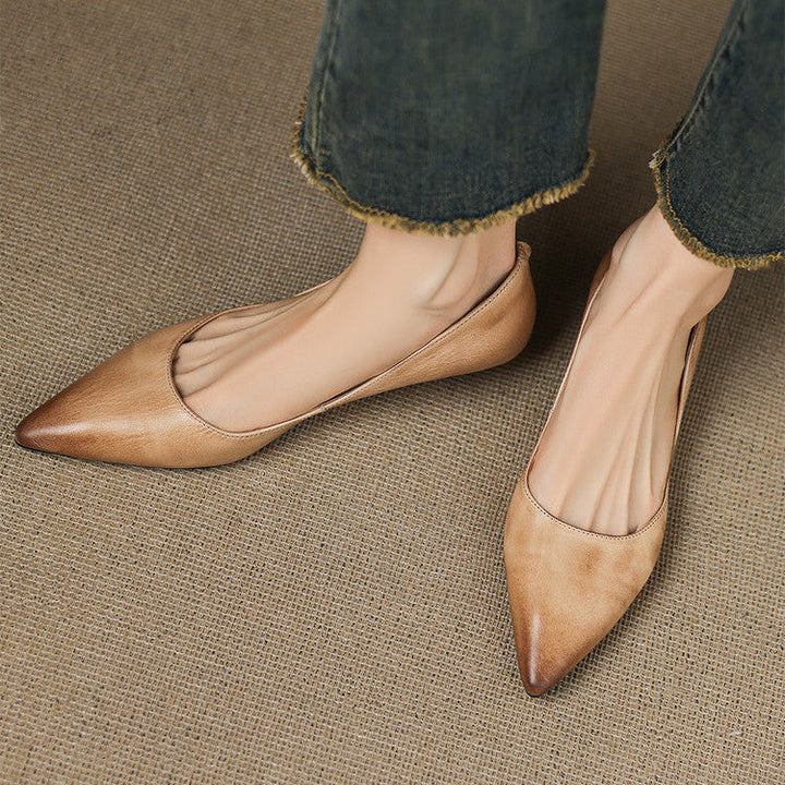 Rhea | Genuine Leather Flats