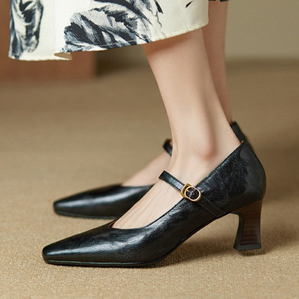 Apolline | Mary Jane Leather Pumps
