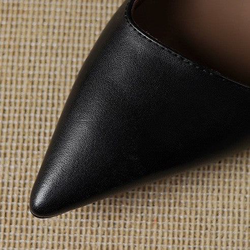 Oceane | Leather Kitten Heel Pumps