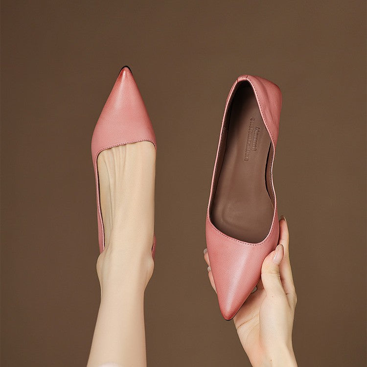 Oceane | Leather Kitten Heel Pumps