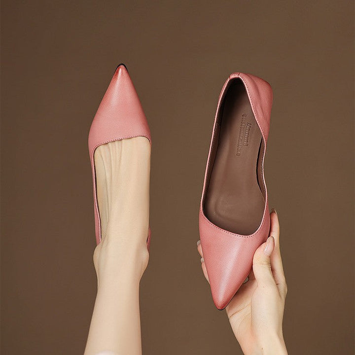 Oceane | Leather Kitten Heel Pumps