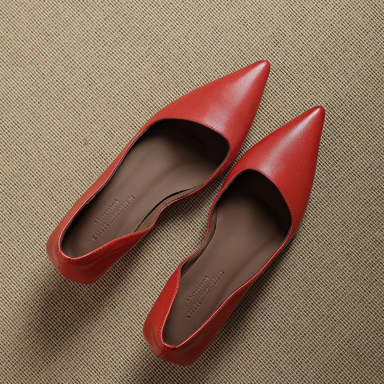 Oceane | Leather Kitten Heel Pumps