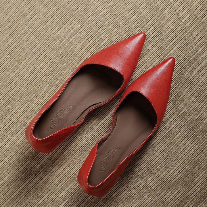 Oceane | Leather Kitten Heel Pumps