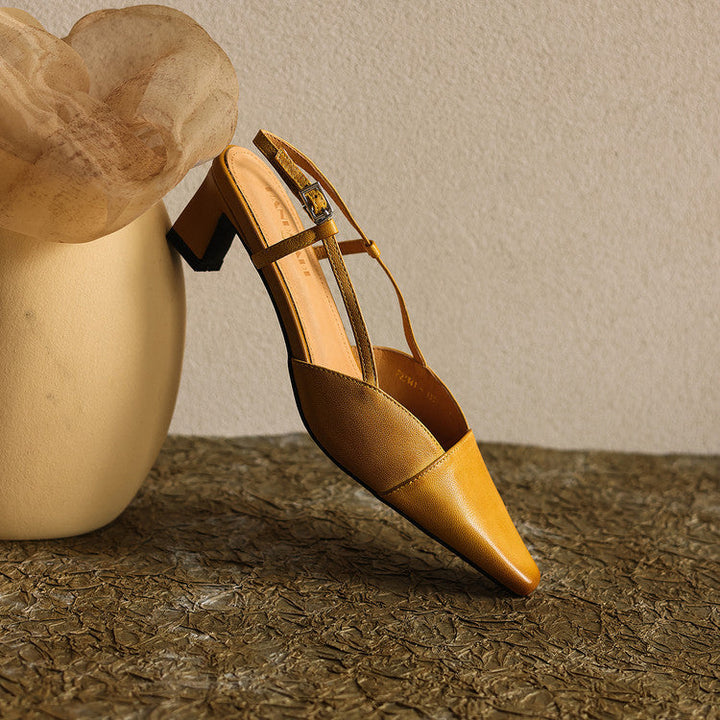 Felicity | Leather Slingback Heels