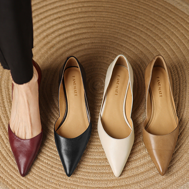 Daria | Leather Kitten Heels