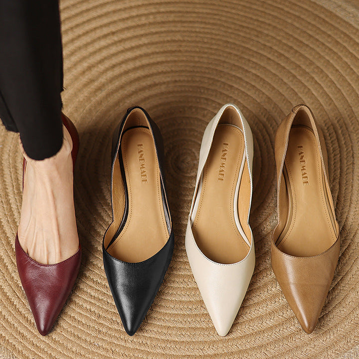 Daria | Leather Kitten Heels