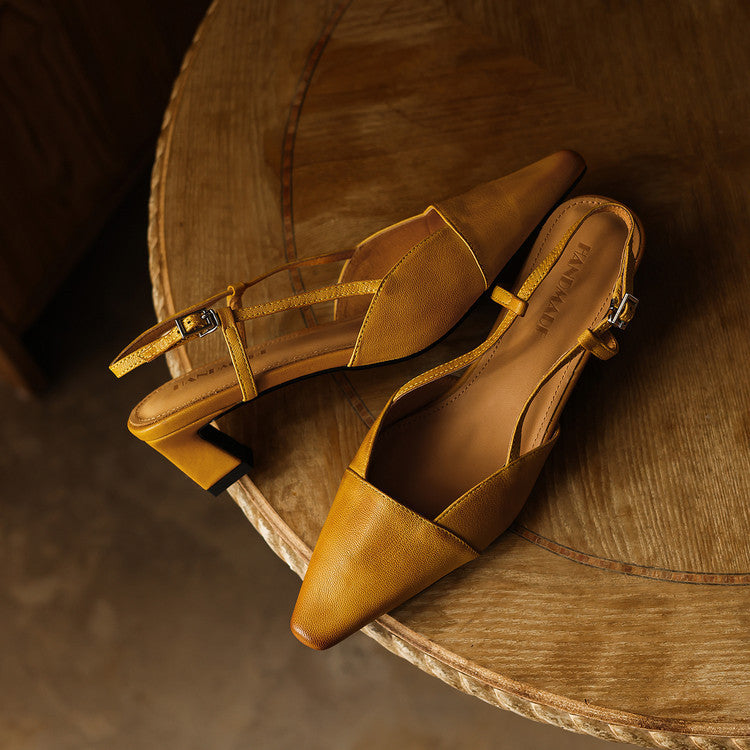 Felicity | Leather Slingback Heels