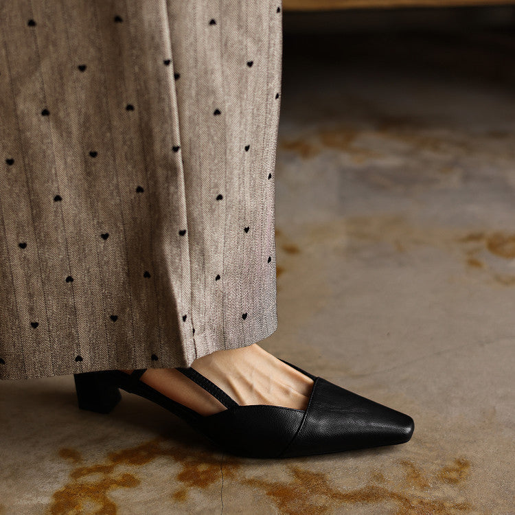 Felicity | Leather Slingback Heels