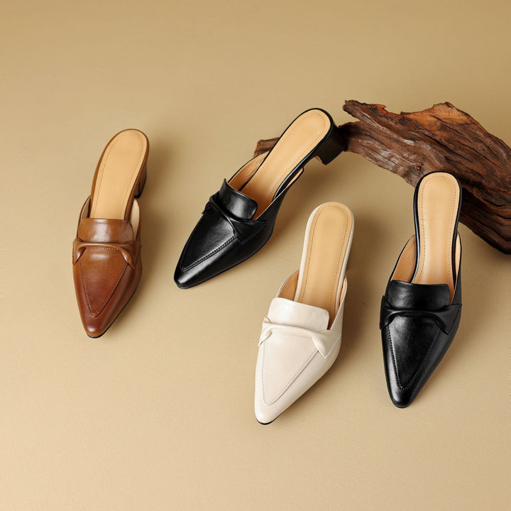 Isaure | Pointed Leather Mules