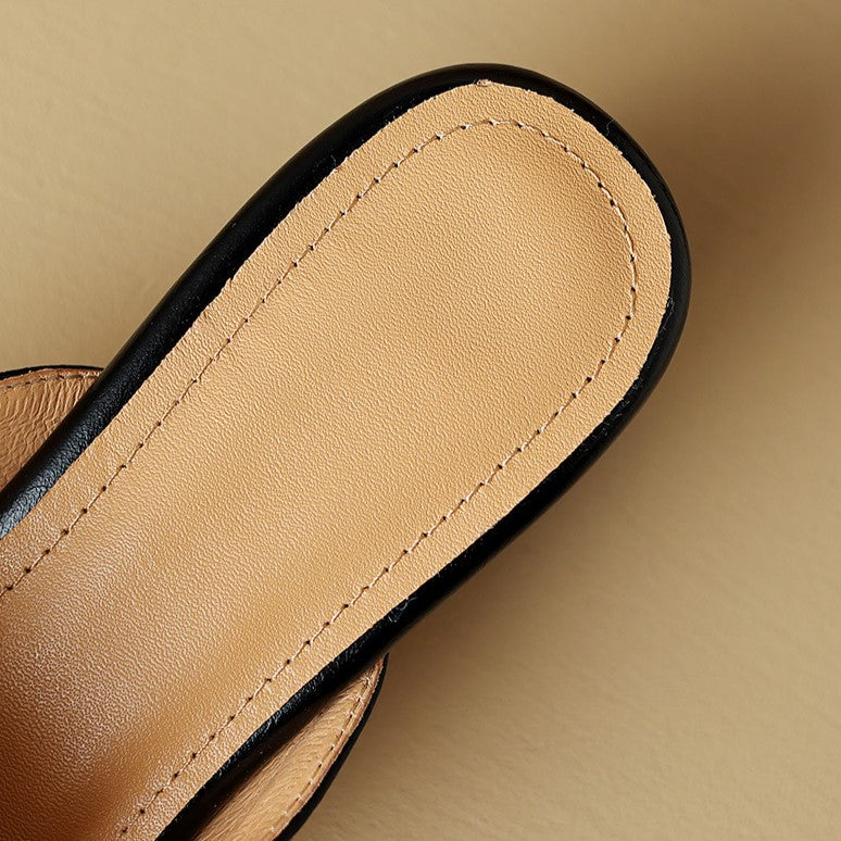 Isaure | Pointed Leather Mules