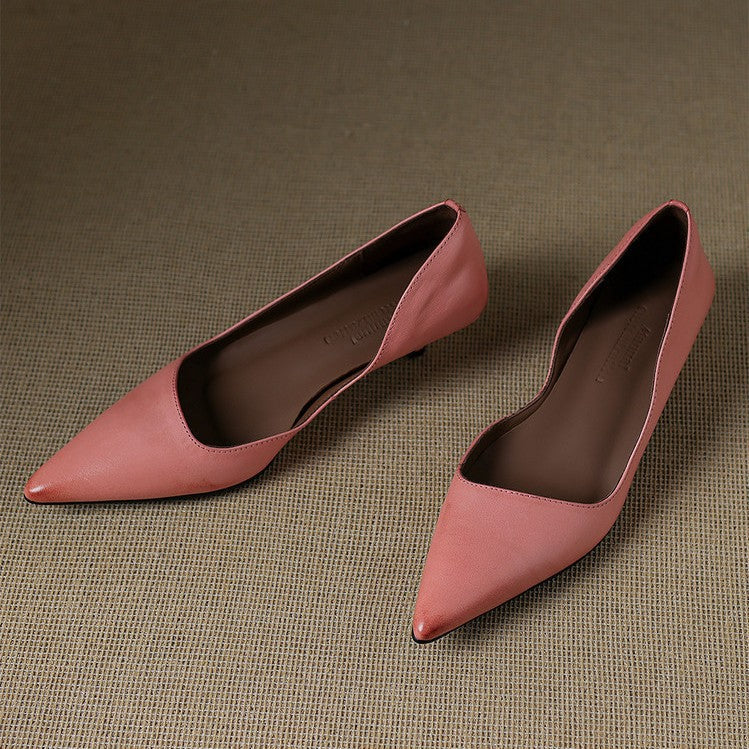 Oceane | Leather Kitten Heel Pumps