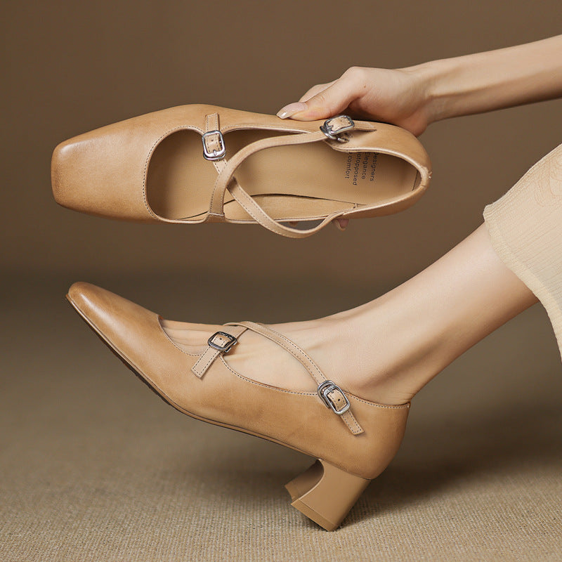 Giada | Leather Kitten Heels