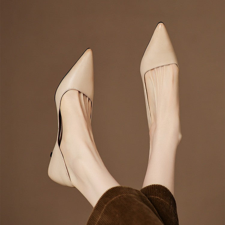 Oceane | Leather Kitten Heel Pumps