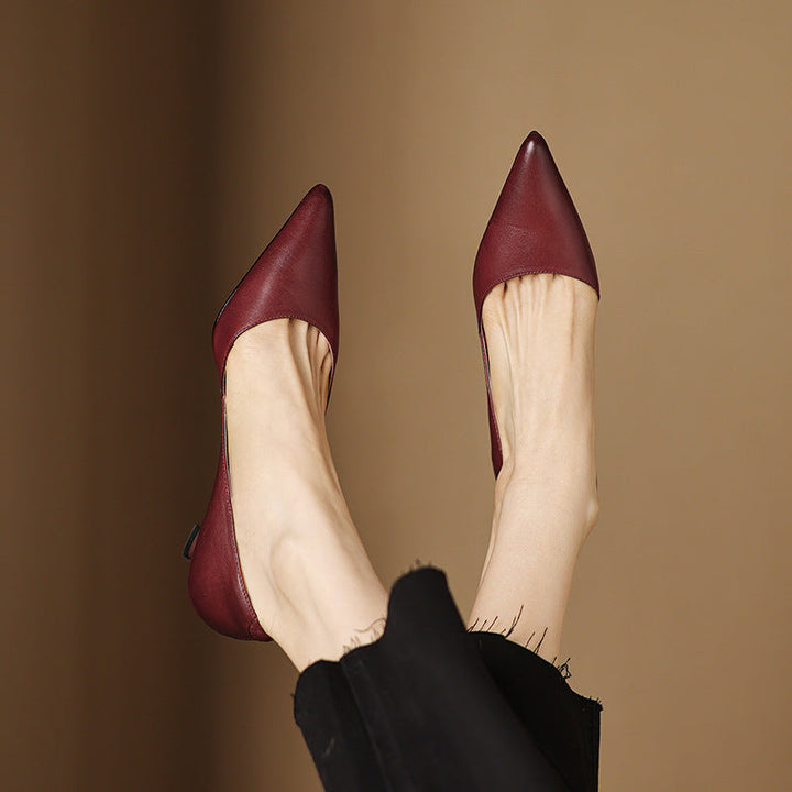Daria | Leather Kitten Heels