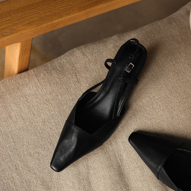 Felicity | Leather Slingback Heels