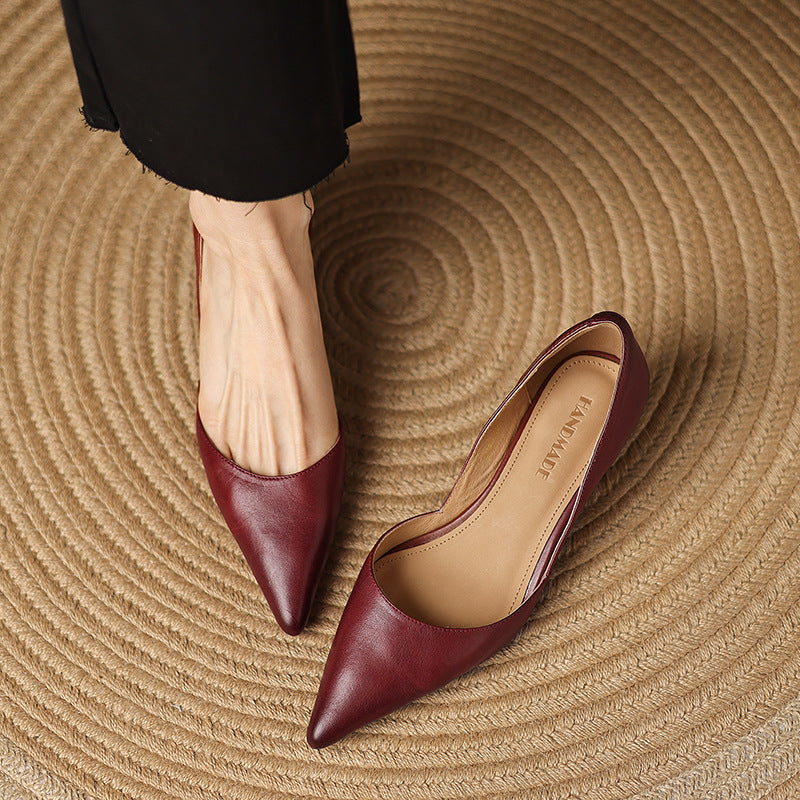 Daria | Leather Kitten Heels