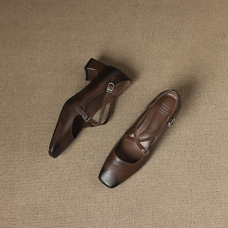 Giada | Leather Kitten Heels