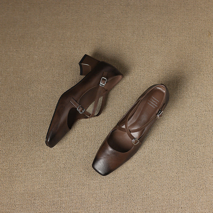 Giada | Leather Kitten Heels