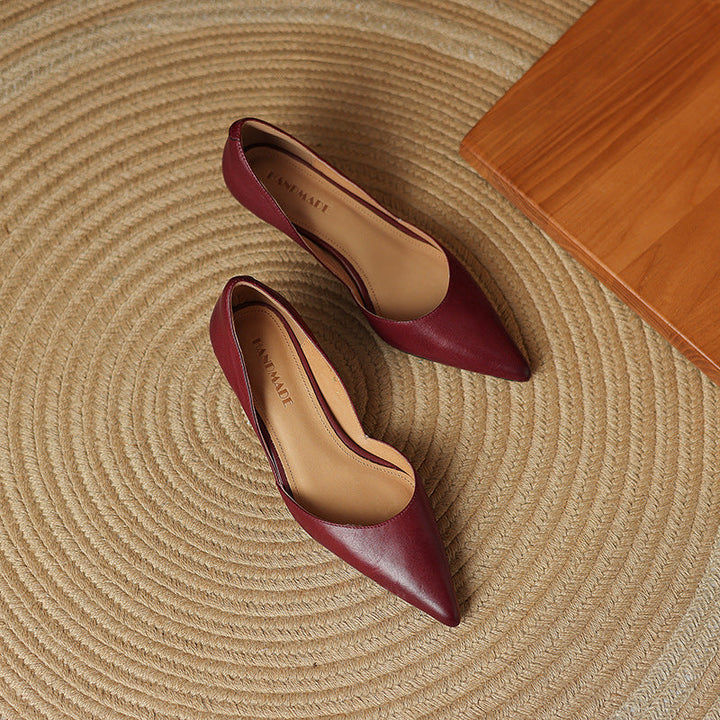 Daria | Leather Kitten Heels