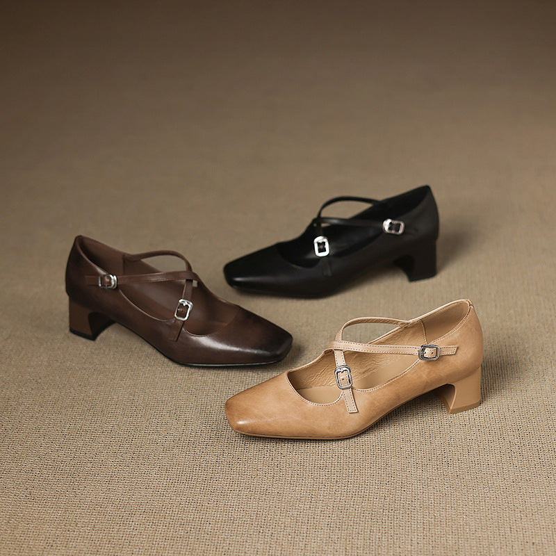 Giada | Leather Kitten Heels