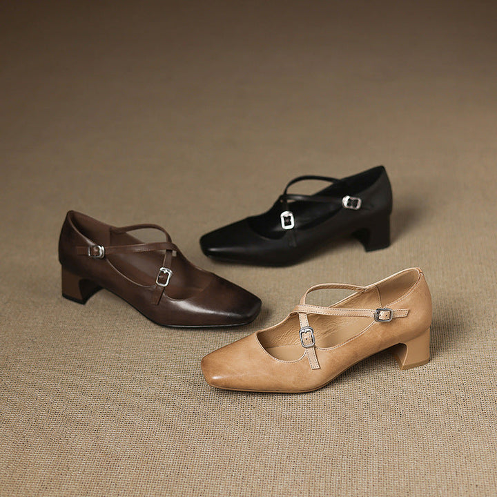 Giada | Leather Kitten Heels