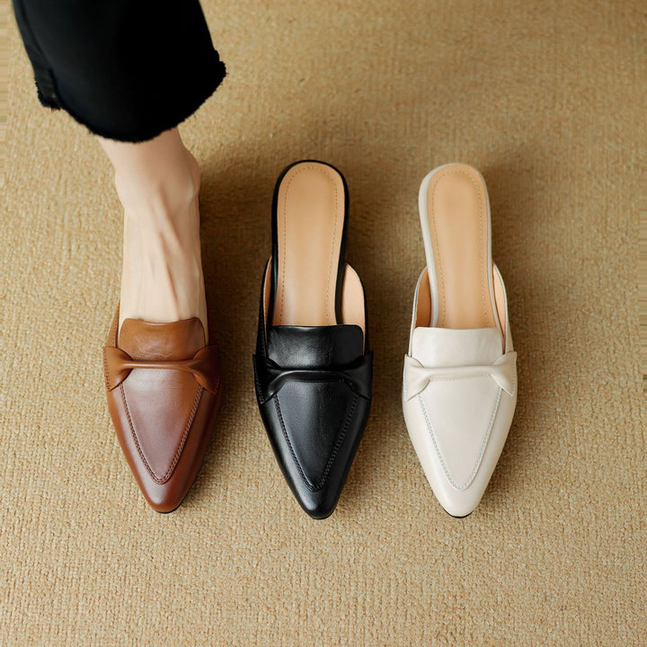 Isaure | Pointed Leather Mules