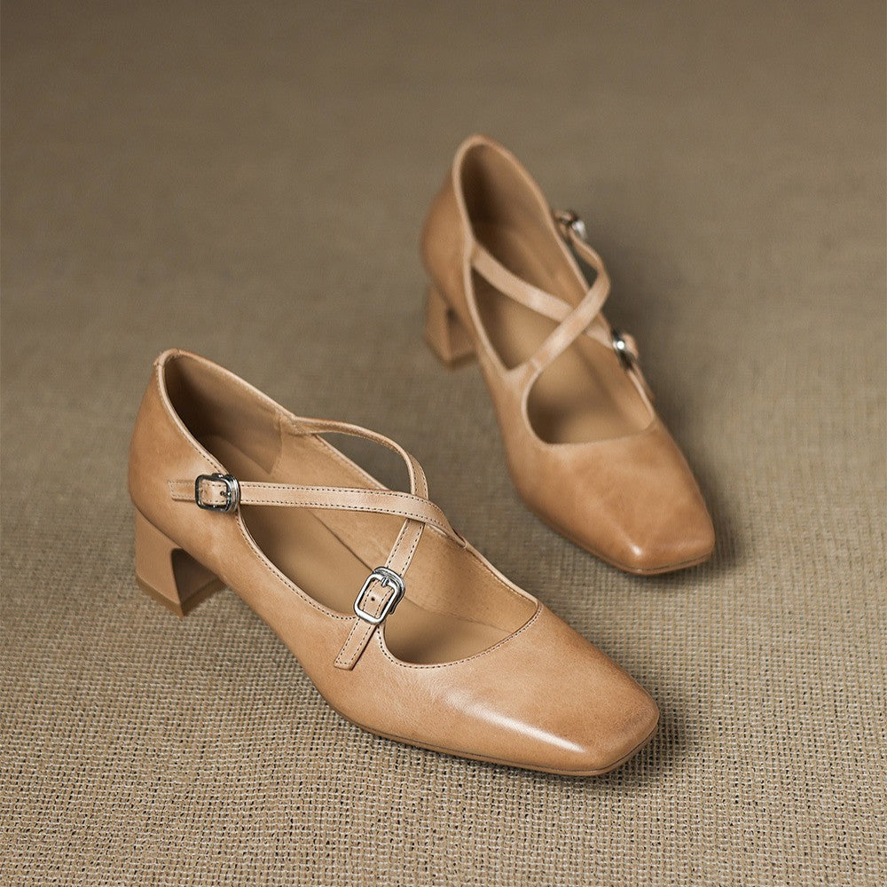 Giada | Leather Kitten Heels